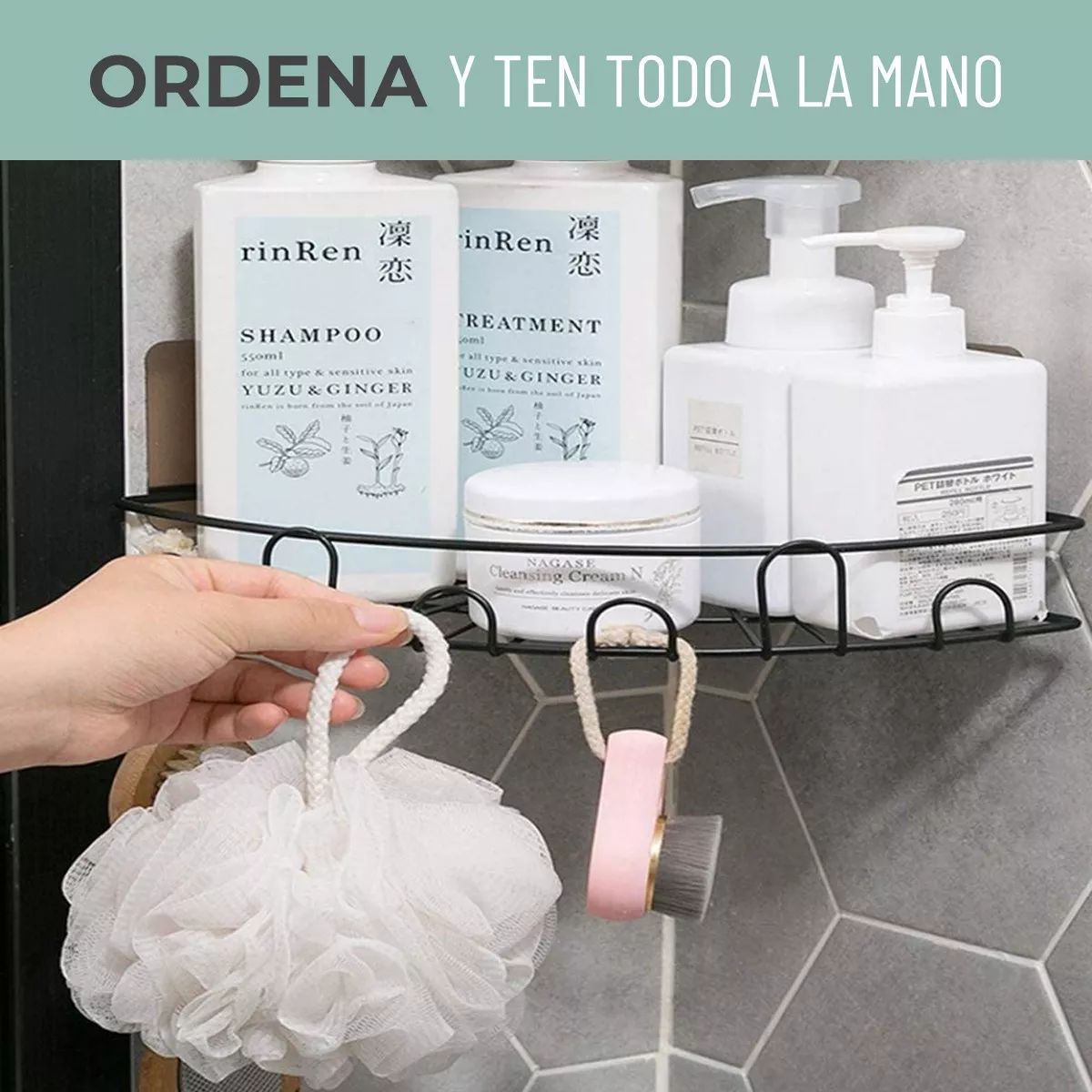 KUANGYE - Esquinero Organizador Ducha Baño Adhesivo Set 2 Inoxidable