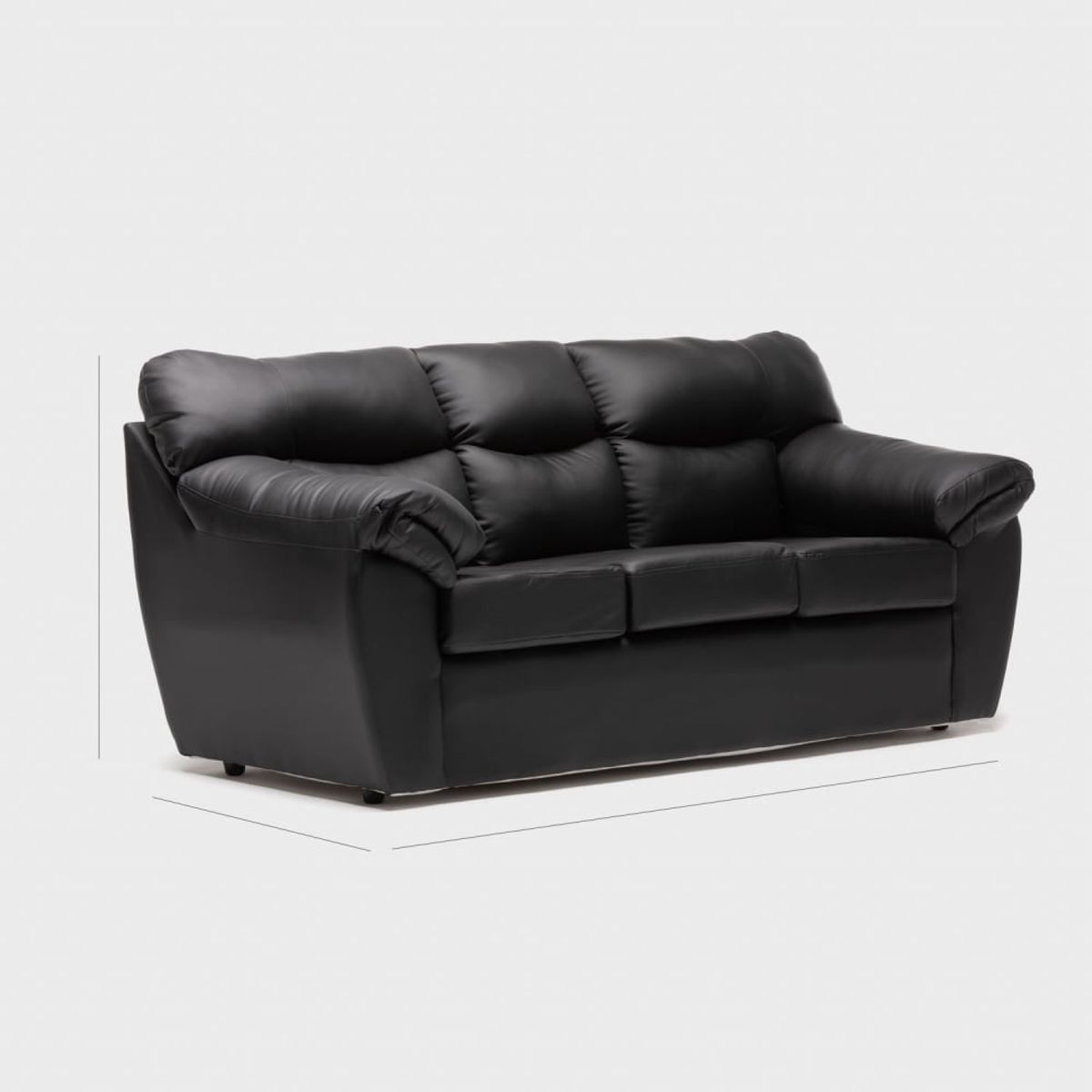 CABSUR - Sofa Zeus 3C PU Negro