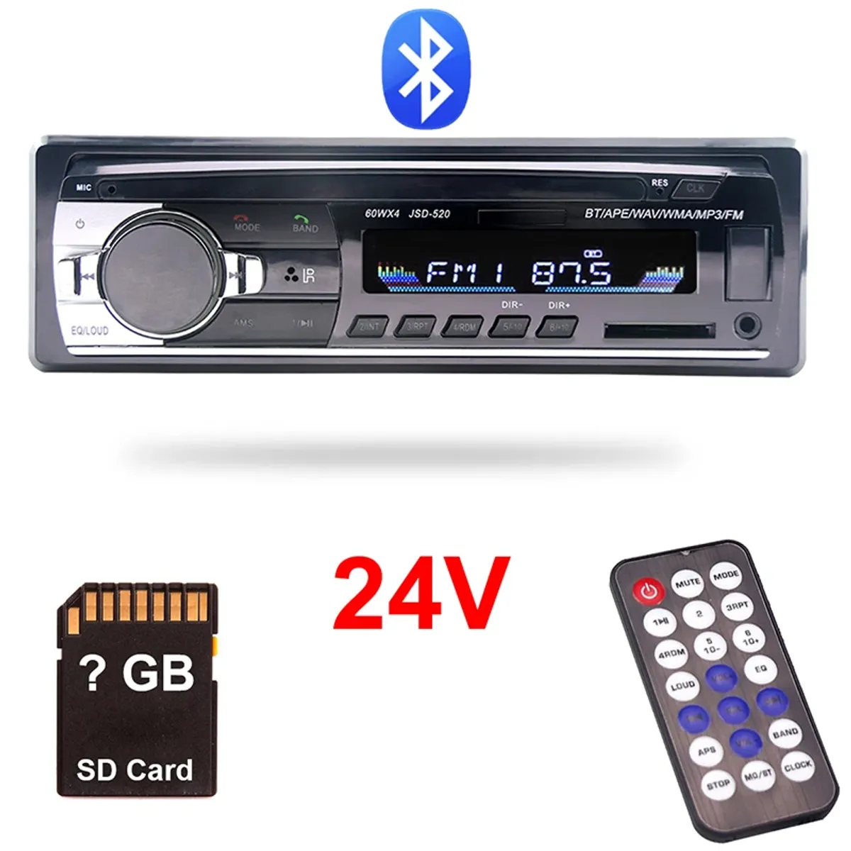 KUANGYE - Radio De Camiones Y Buses 24v Bluetooth Auxpendrive