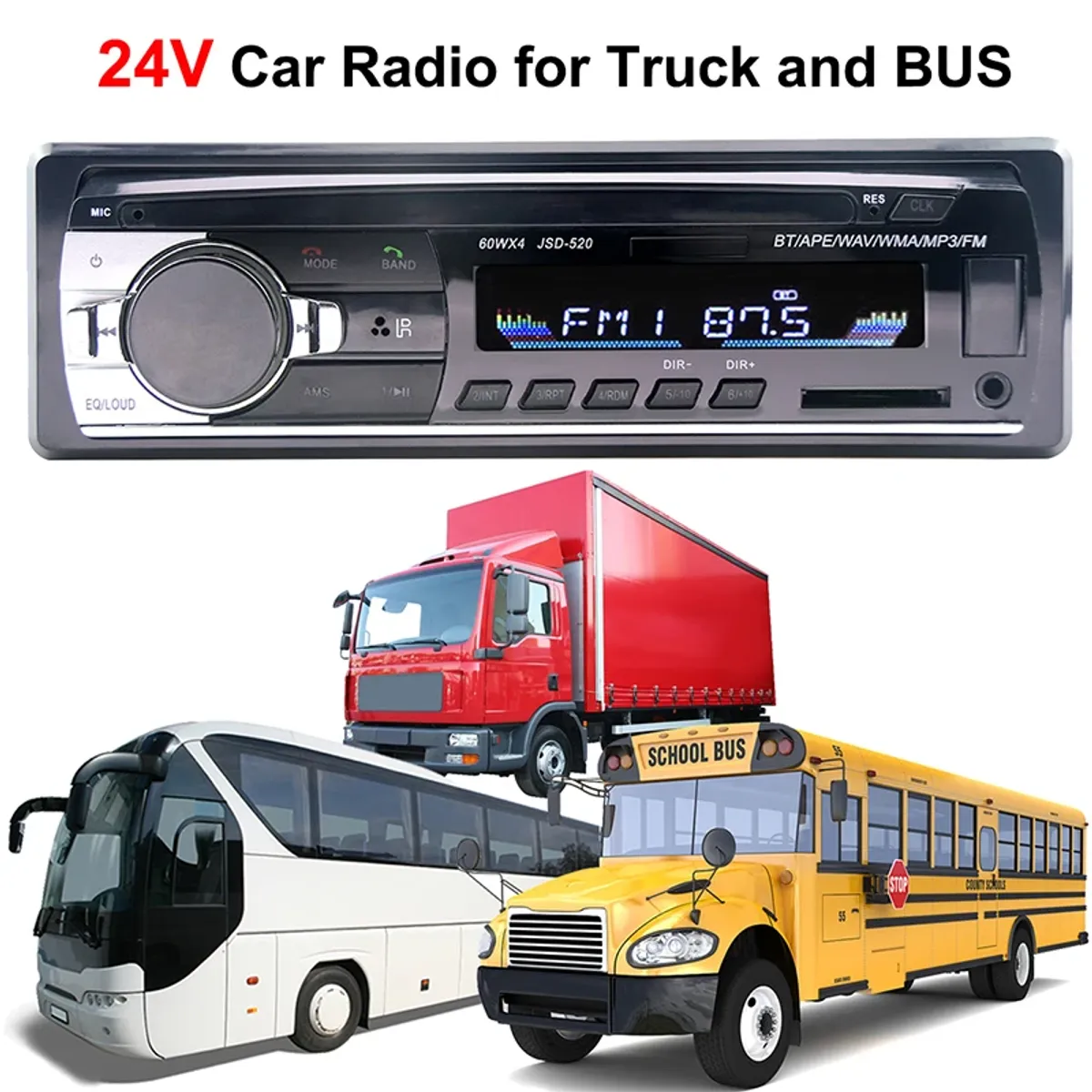 KUANGYE - Radio De Camiones Y Buses 24v Bluetooth Auxpendrive