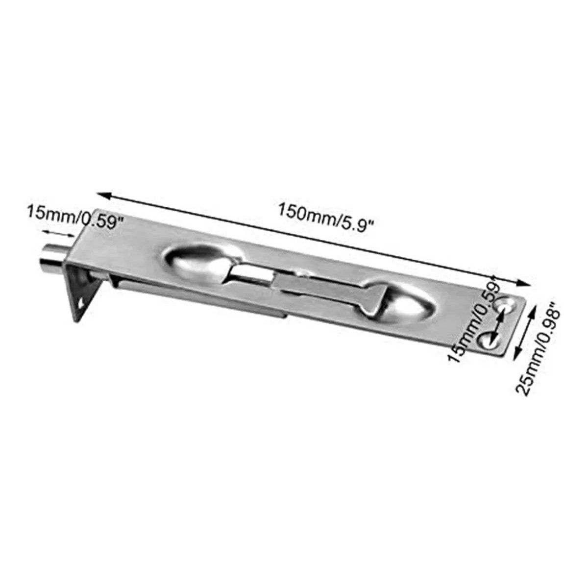 KUANGYE - Picaporte 25x6 Acero Inoxidable
