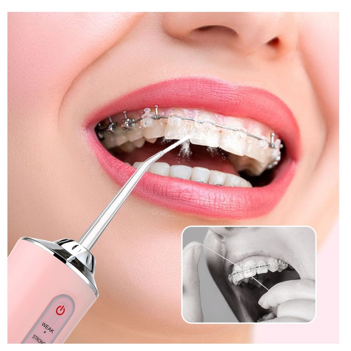 INVENCIBLE - Irrigador Bucal Dental Portatil Recargable Usb Ak95