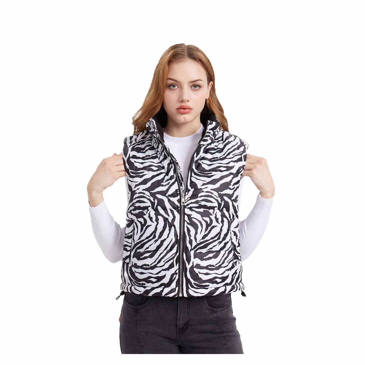 FASHION'S PARK - Chaqueta Mujer Print Negro / Blanco Fashion's Park