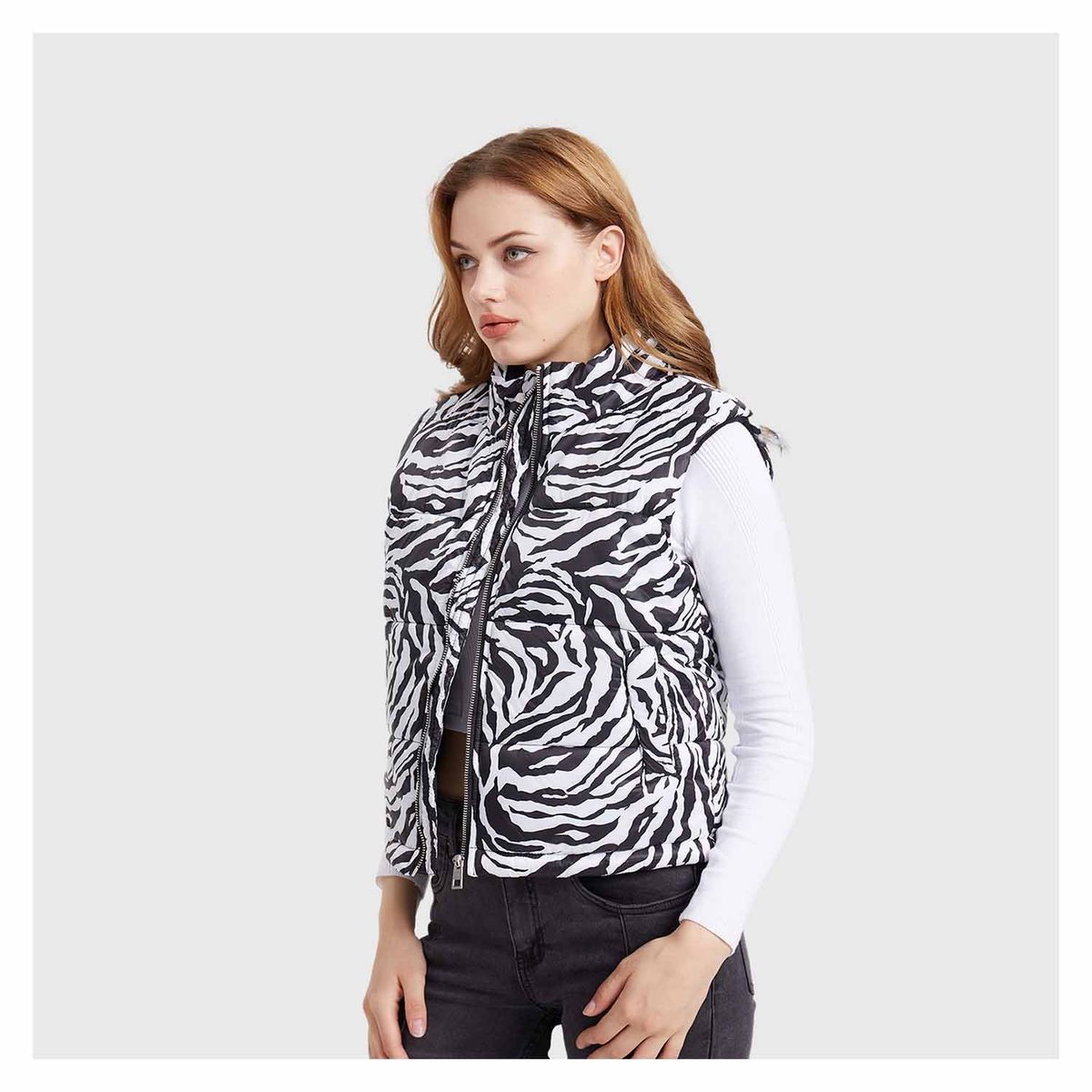 FASHION'S PARK - Chaqueta Mujer Print Negro / Blanco Fashion's Park