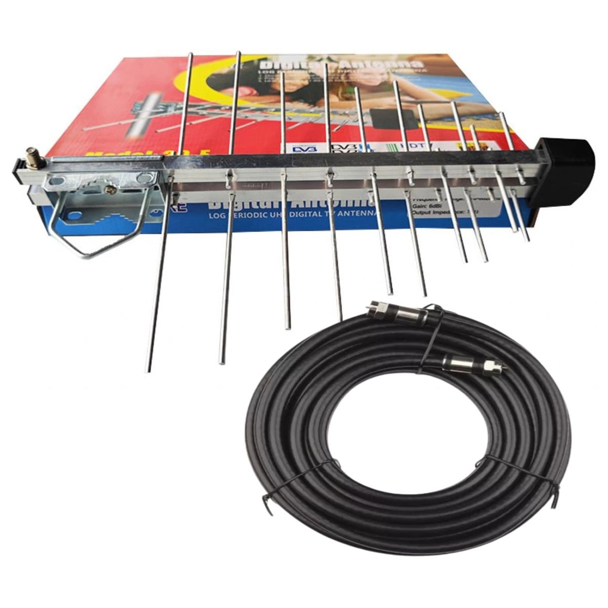 SMARTY - Antena De Televisión Digital Rural Playa Hdtv Mas Cable 15mt