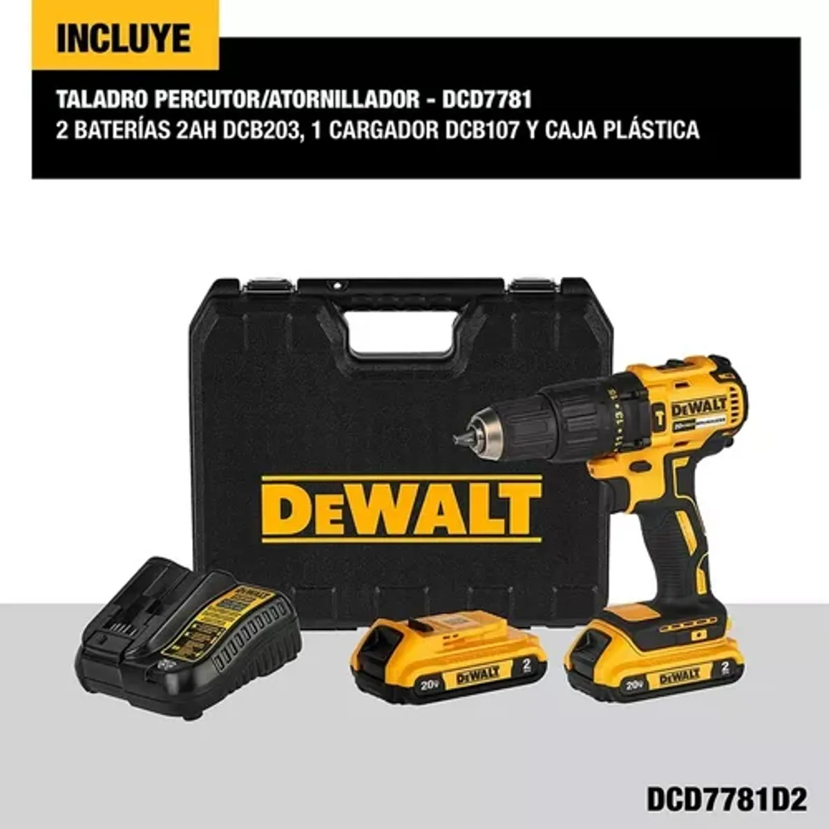 DEWALT - Taladro Percutor Inalámbrico Dewalt 20v Brushless Dcd7781d2