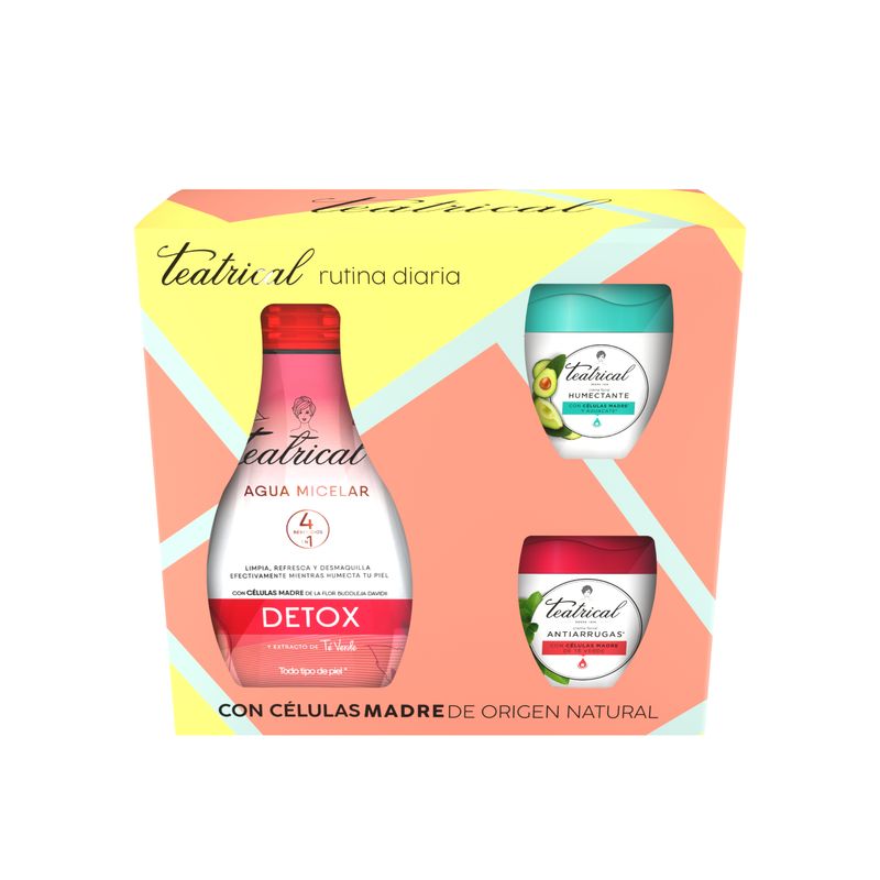 TEATRICAL - Pack Teatrical Crema Hum.+Crema Anti-Arrugas+Agua Mic. Detox