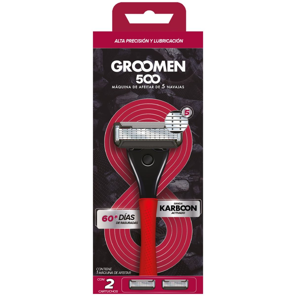 GROOMEN - Máquina Afeitar Groomen 500 + 2 Cartuchos De 5 Navajas