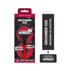 GROOMEN - Máquina Afeitar 500 + 3 Cartuchos De 5 Navajas