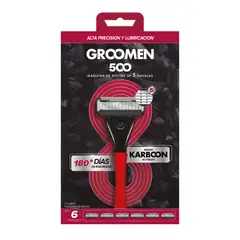 GROOMEN - Máquina Afeitar 500 + 6 Cartuchos De 5 Navajas