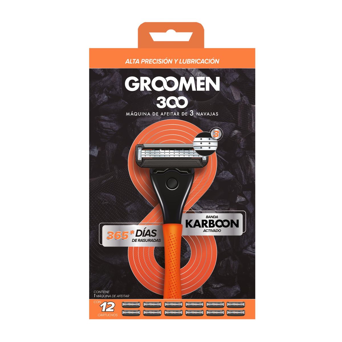 GROOMEN - Groomen Máquina Afeitar 300 + 12 Cartuchos De 3 Navajas