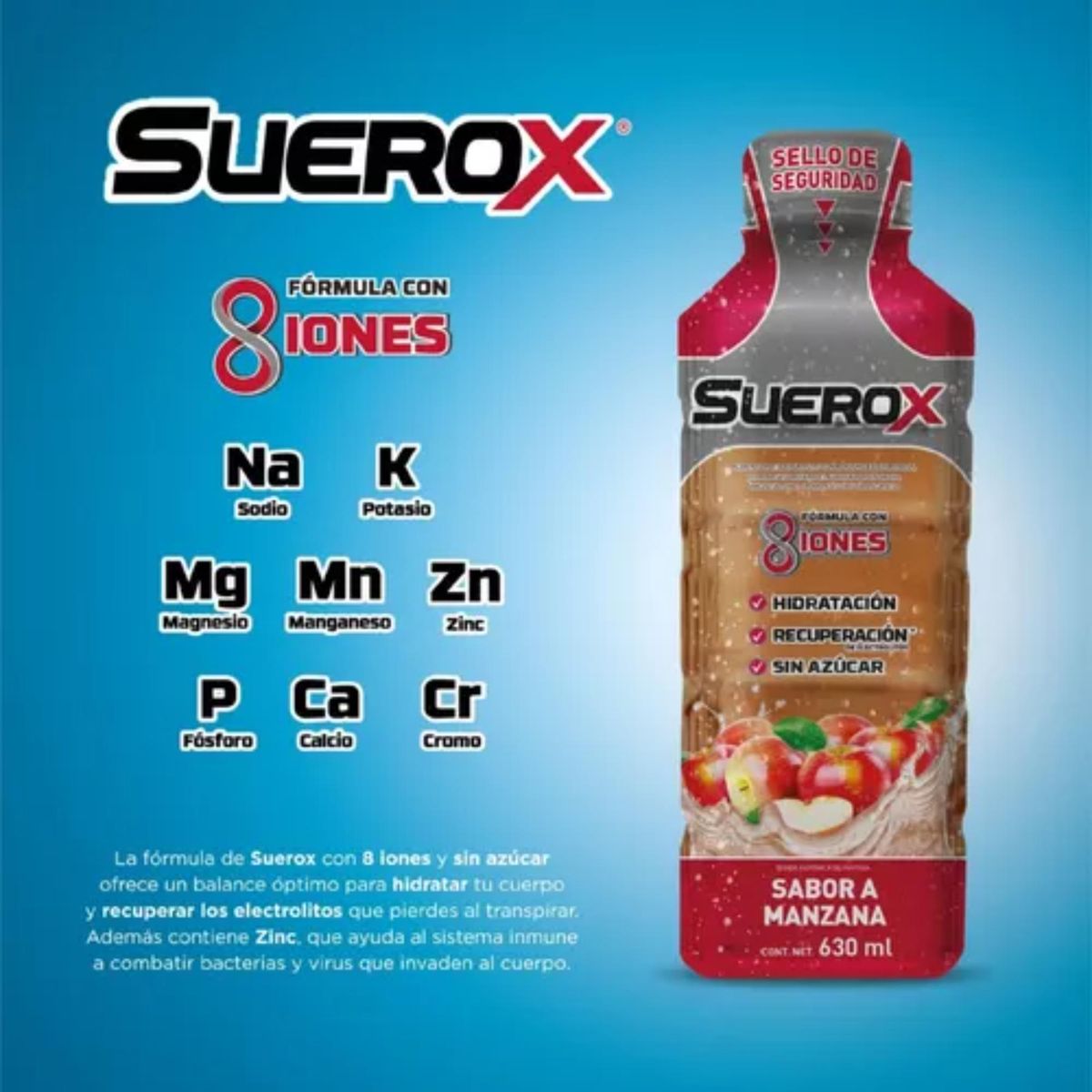 SUEROX - Suerox Bebida Isotónica Manzana 630 ML