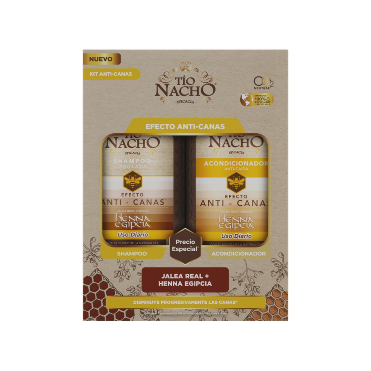 TIO NACHO - Pack Tío Nacho Anti Canas Shampoo + Acondicionador 415Ml C/U