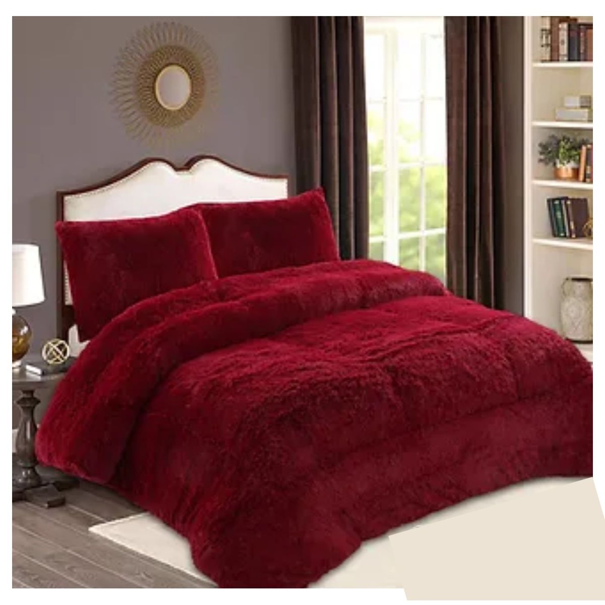 GENERICO - COBERTOR PELUDITO CON CHIPORRO UNICOLOR BURDEO 2 PLAZAS GS