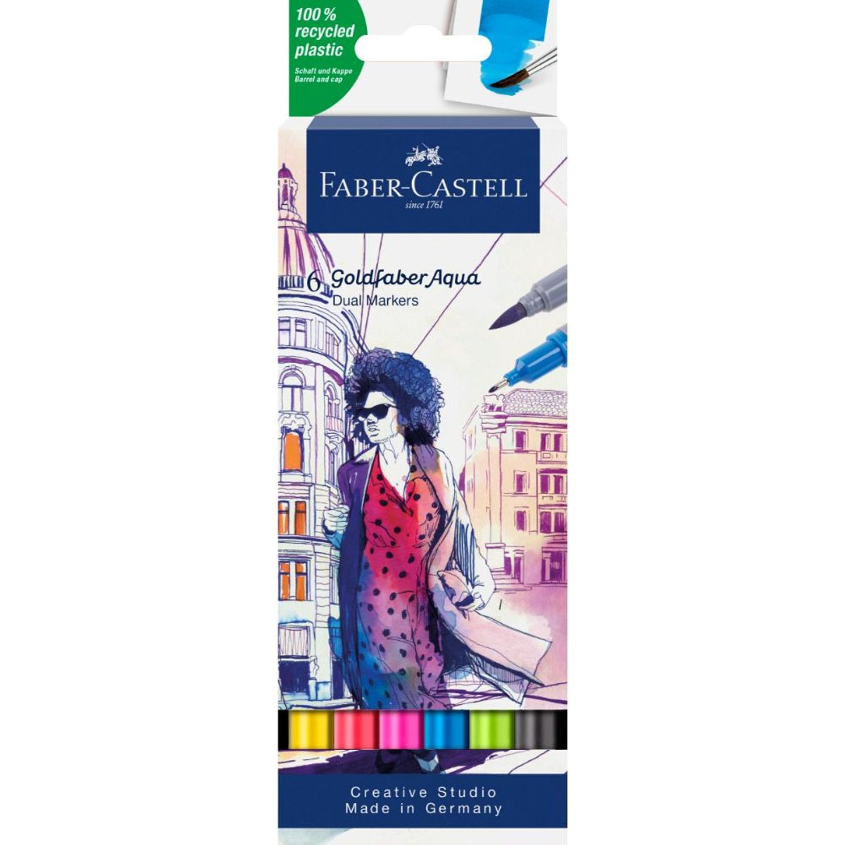 FABER-CASTELL - Marcador Dual Goldfaber Aqua Faber-Castell x6 Colores