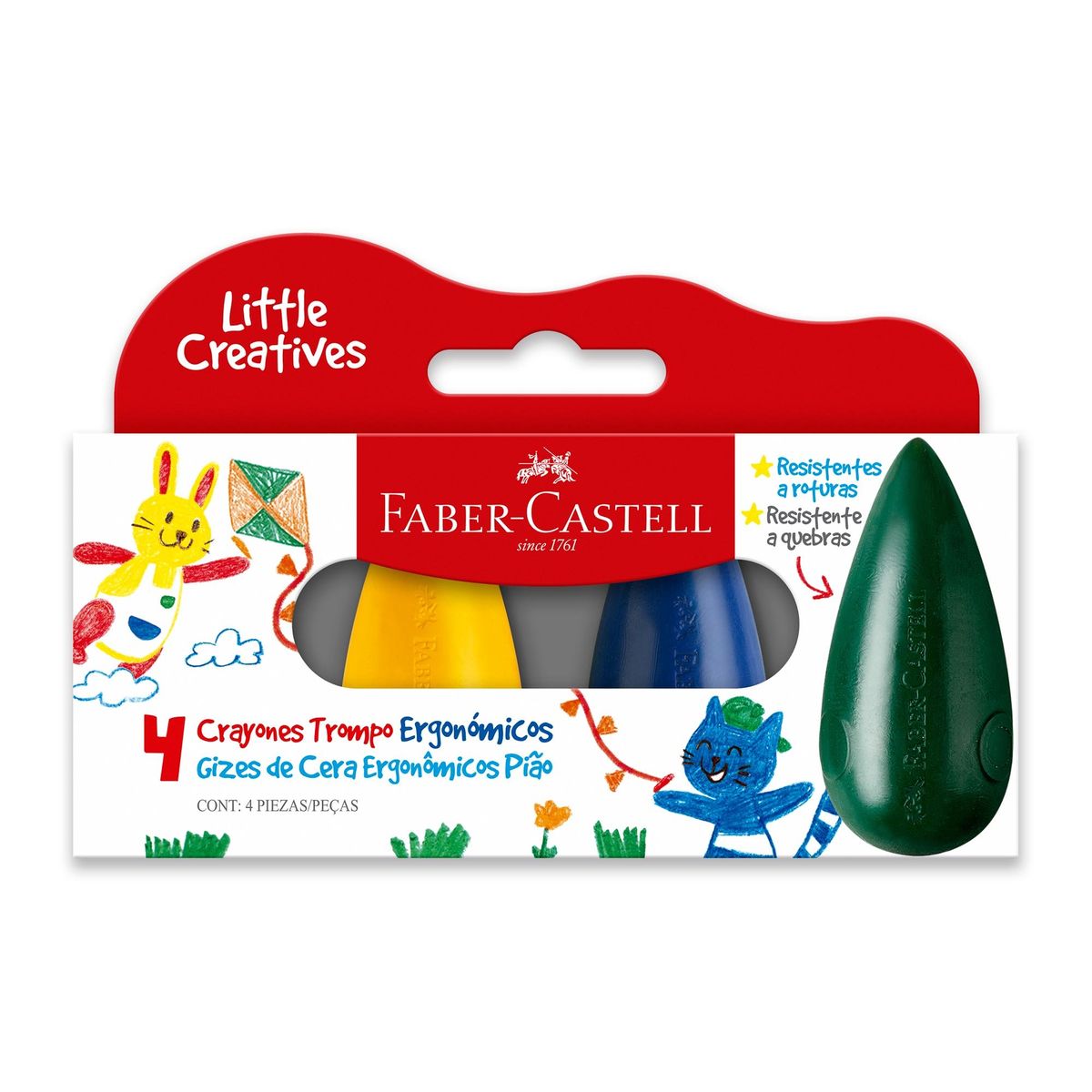 FABER-CASTELL - Crayón Ergonómico Gota Little Creatives Faber-Castell x4 und