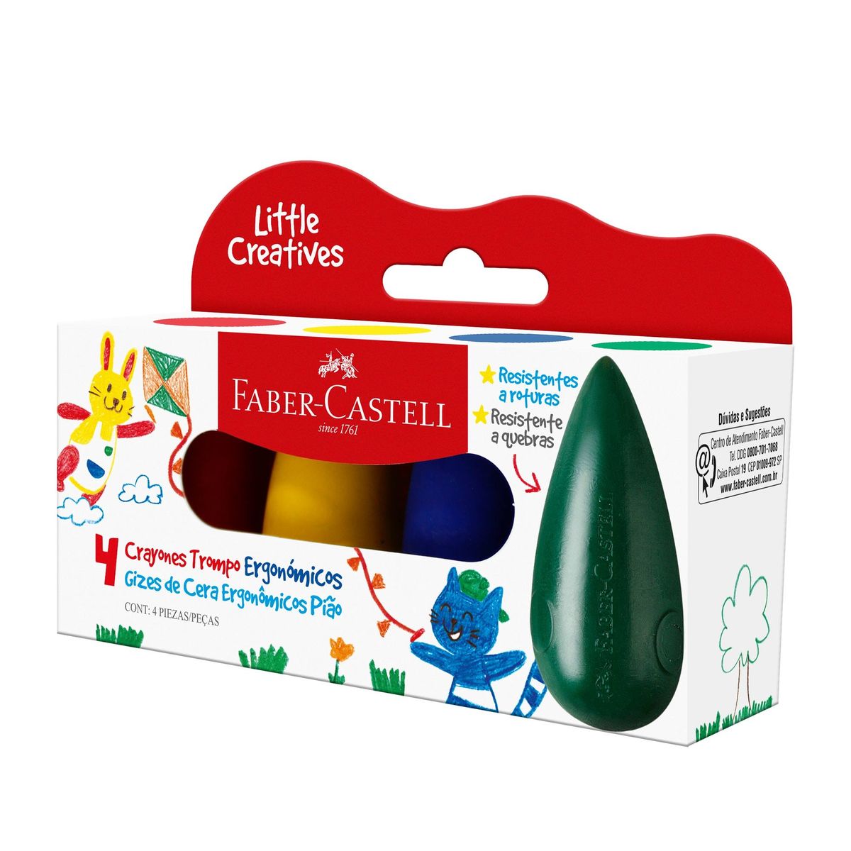 FABER-CASTELL - Crayón Ergonómico Gota Little Creatives Faber-Castell x4 und