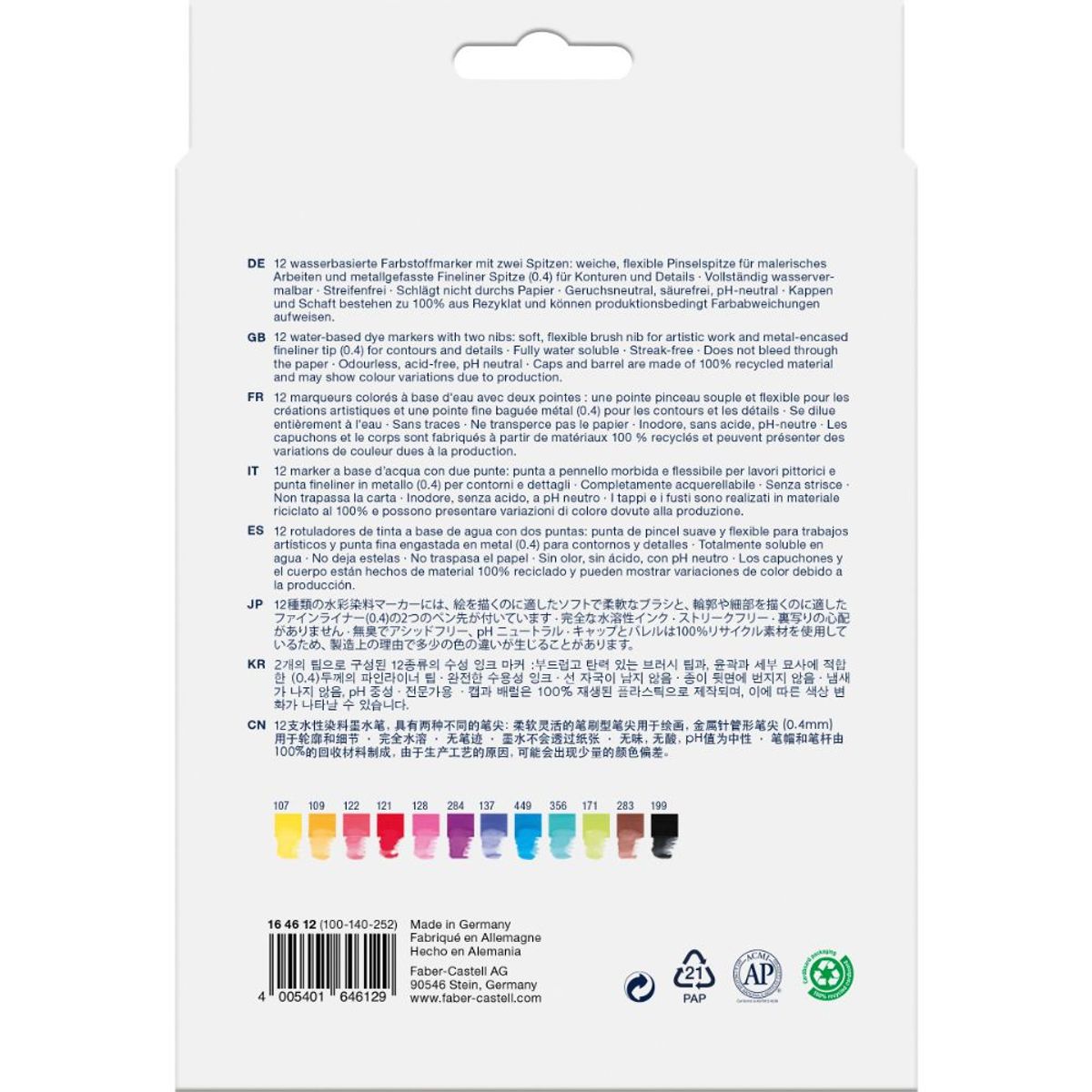 FABER-CASTELL - Marcador Dual Goldfaber Aqua Faber-Castell x12 Colores