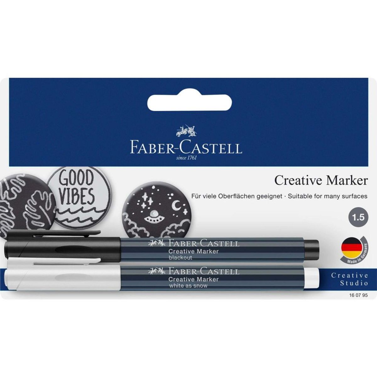 FABER-CASTELL - Marcador Blanco + Negro Faber-Castell 2 uds.