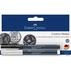 FABER-CASTELL - Marcador Blanco + Negro 2 uds.