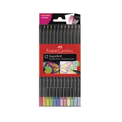 FABER-CASTELL - Lápices de Color Supersoft x12 NeónPastel