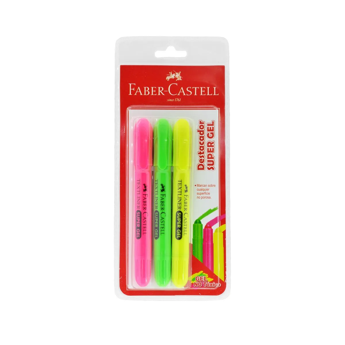 FABER-CASTELL - Destacadores Super Gel Faber-Castell x3 Colores