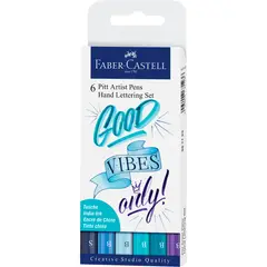 FABER-CASTELL - Marcador Lettering Tonos Azules x6 uds.