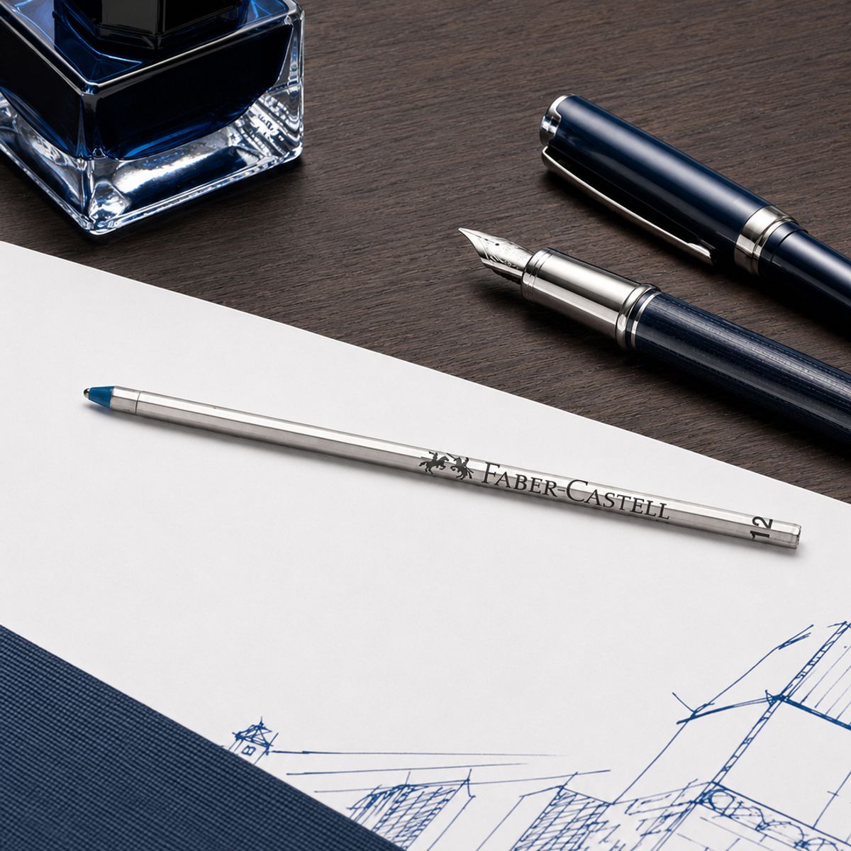FABER-CASTELL - Recambio para Bolígrafo Twice y Trio Faber-Castell D1 Azul