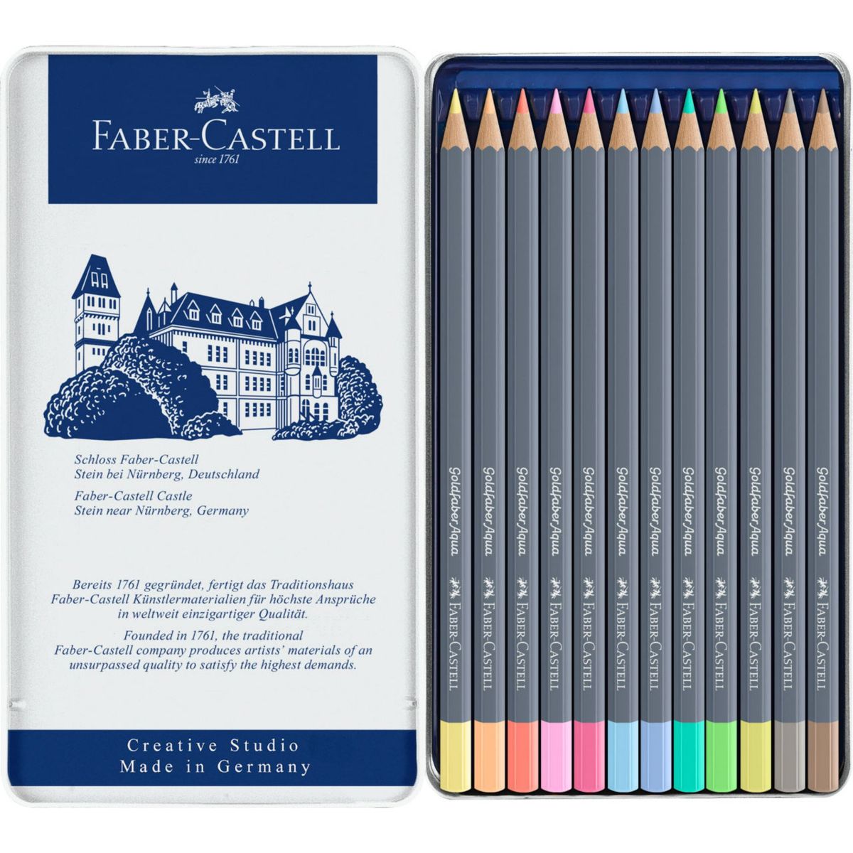 FABER-CASTELL - Lápices de Color Faber-Castell Goldfaber Aqua x12 Pastel