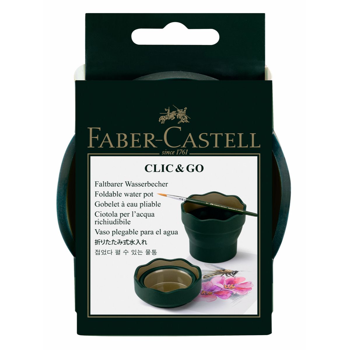 FABER-CASTELL - Vaso Limpia Pinceles Plegable Escolar Faber-Castell