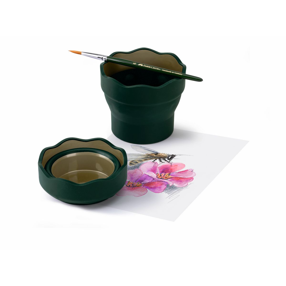 FABER-CASTELL - Vaso Limpia Pinceles Plegable Escolar Faber-Castell