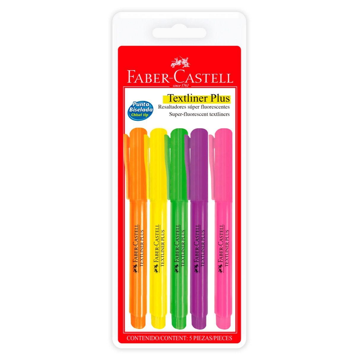FABER-CASTELL - Destacadores TextlinerPlus Faber-Castell x5 Fluorescente