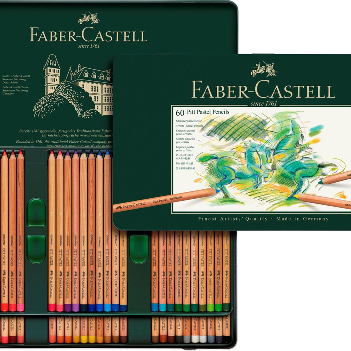 FABER-CASTELL - Lápiz Pitt Pastel Estuche Faber-Castell x60 Colores