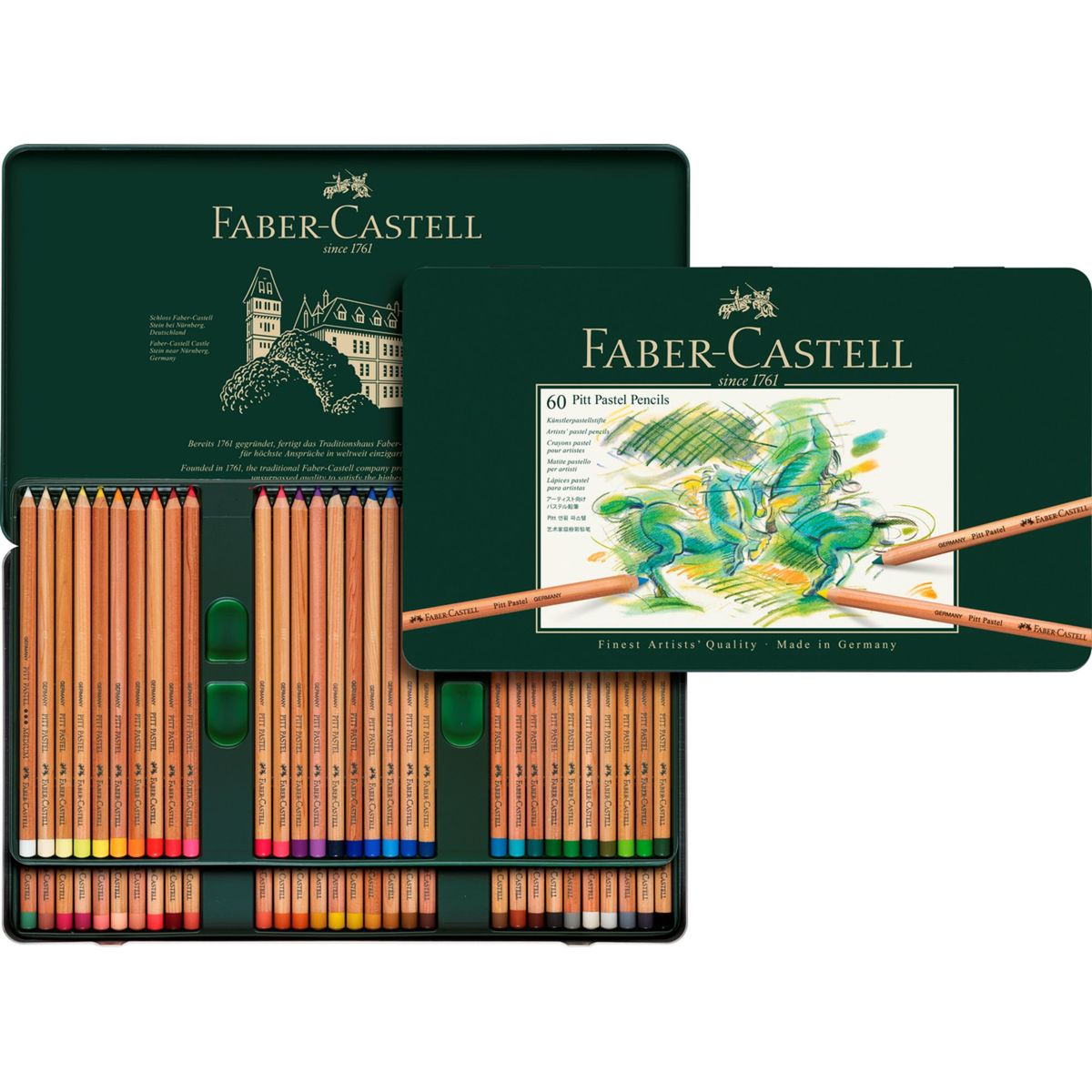 FABER-CASTELL - Lápiz Pitt Pastel Estuche Faber-Castell x60 Colores