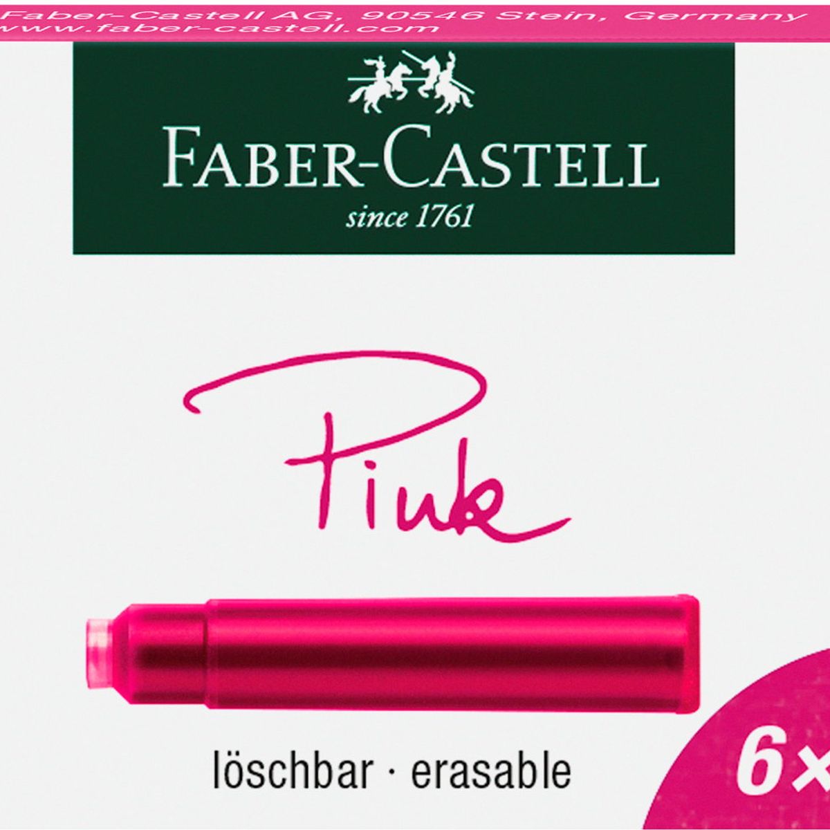 FABER-CASTELL - Cartuchos Repuesto De Tinta Fucsia Faber-Castell x6 und.