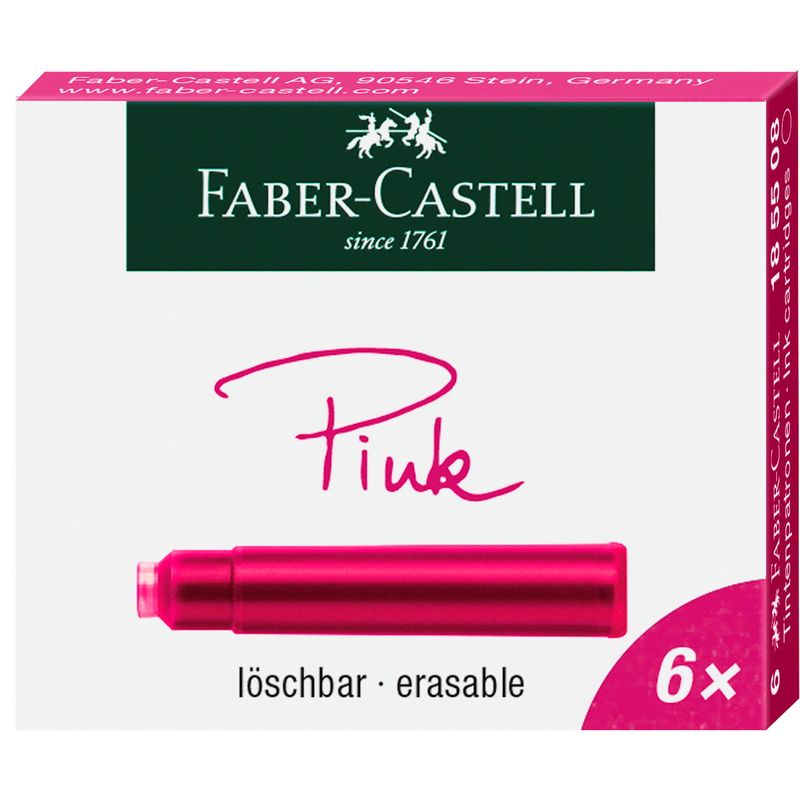 FABER-CASTELL - Cartuchos Repuesto De Tinta Fucsia Faber-Castell x6 und.