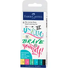 FABER-CASTELL - Marcador Lettering Tonos Pasteles x6 uds.