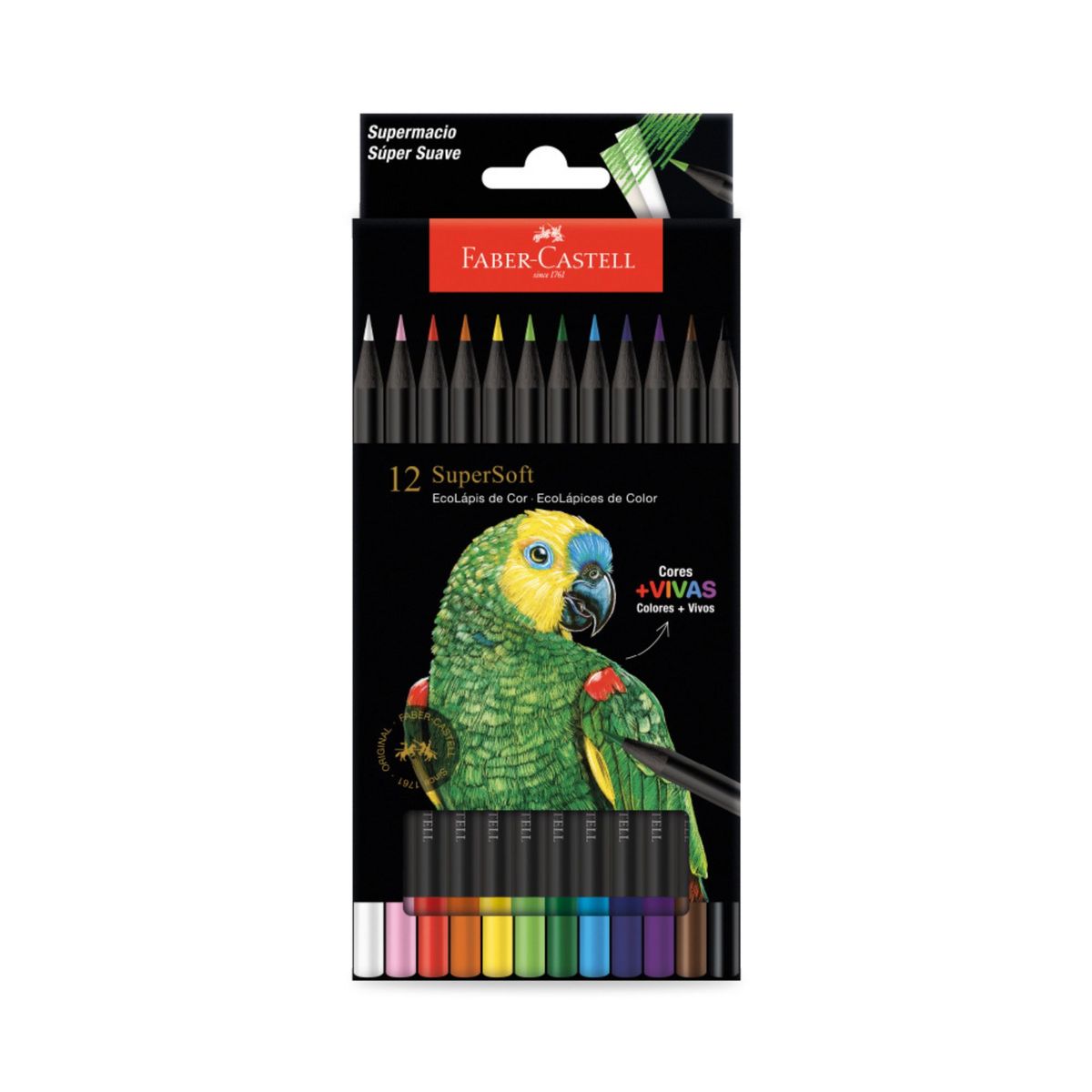 FABER-CASTELL - 12 Ecolápices Color Supersoft + 2 Grafito Faber-Castell
