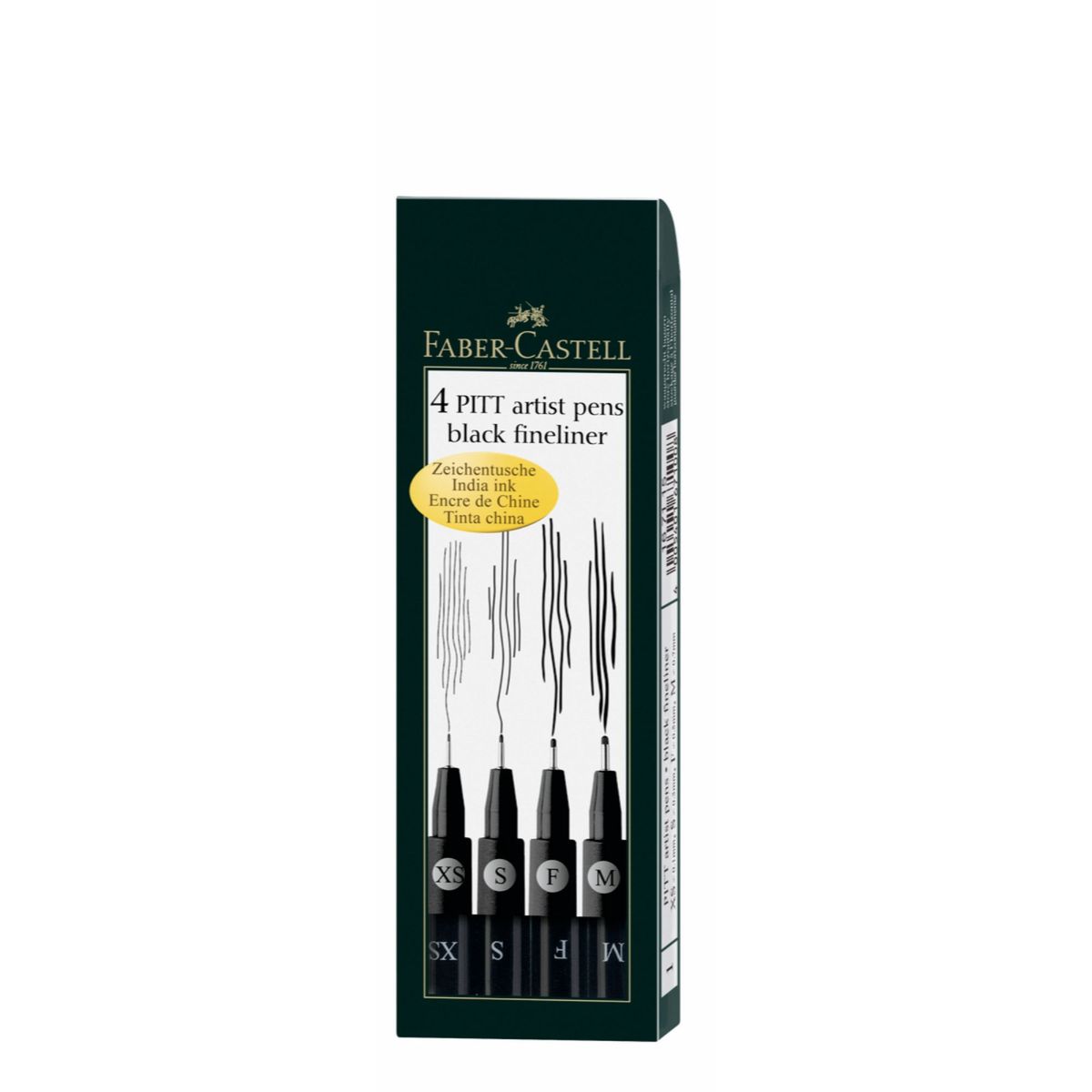 FABER-CASTELL - Marcador Pitt Artist Pen Negro Faber-Castell x4 uds.