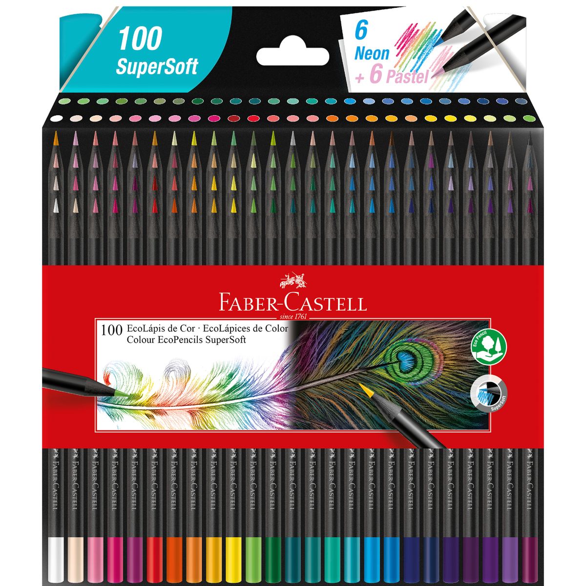 FABER-CASTELL - 100 EcoLápices De Color Supersoft Faber-Castell
