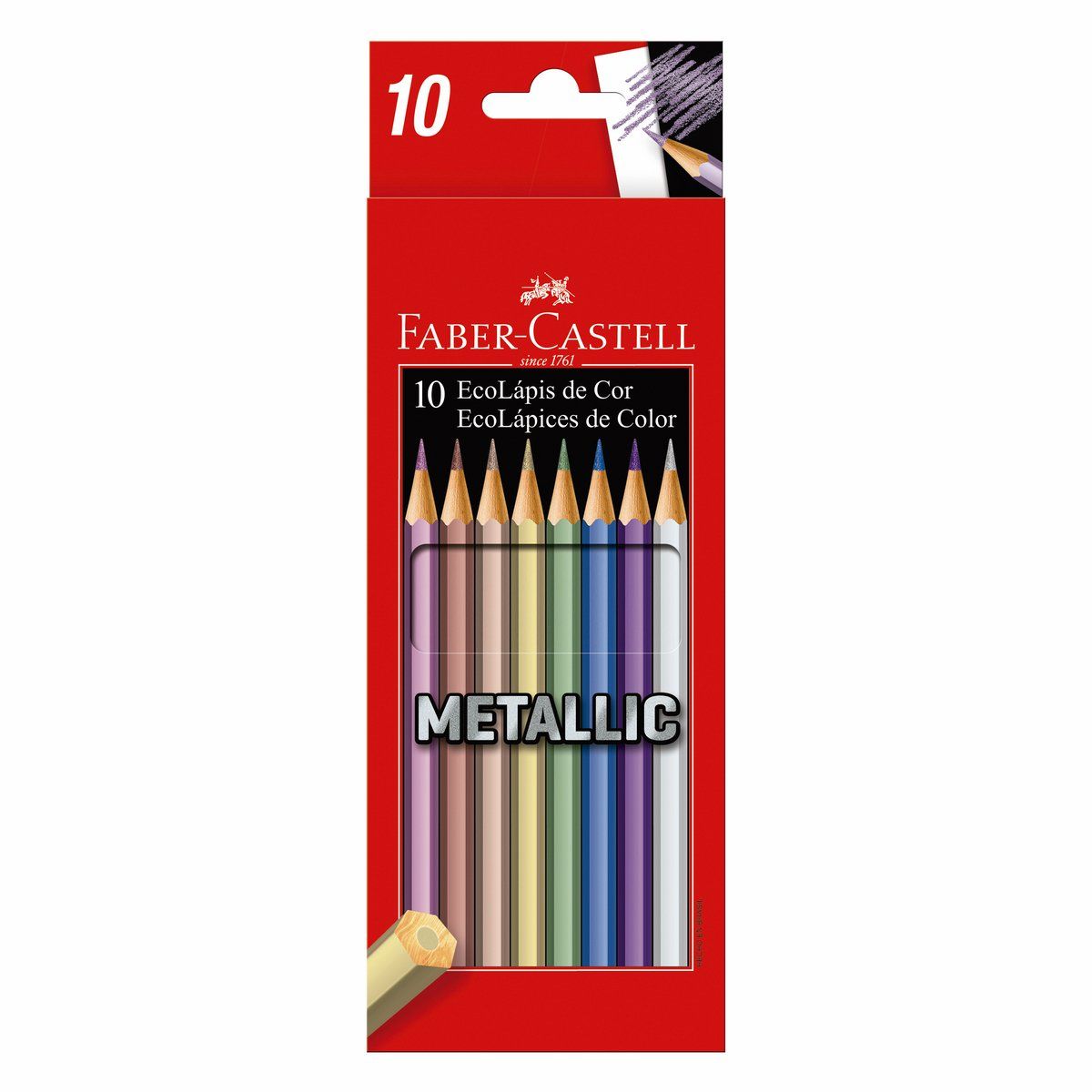 FABER-CASTELL - Ecolápiz De Color Metalico Faber-Castell x10 Colores