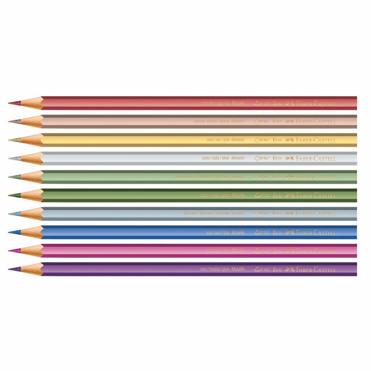 FABER-CASTELL - Ecolápiz De Color Metalico Faber-Castell x10 Colores