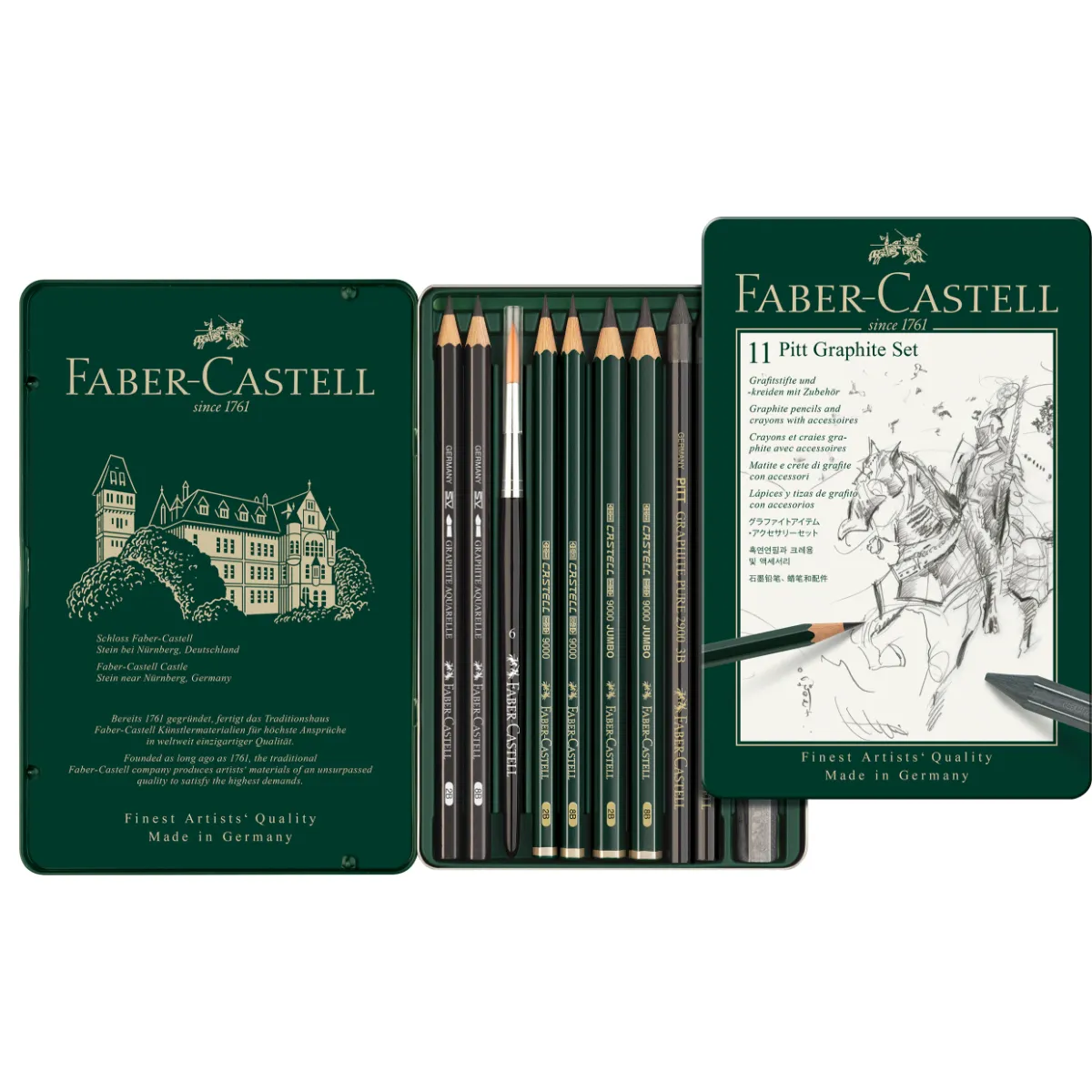 FABER-CASTELL - Lápiz Grafito Pitt Monochrome Faber-Castell 11 uds.