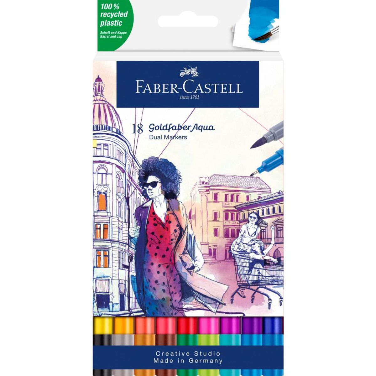 FABER-CASTELL - Marcador Dual Goldfaber Aqua Faber-Castell x18 Colores