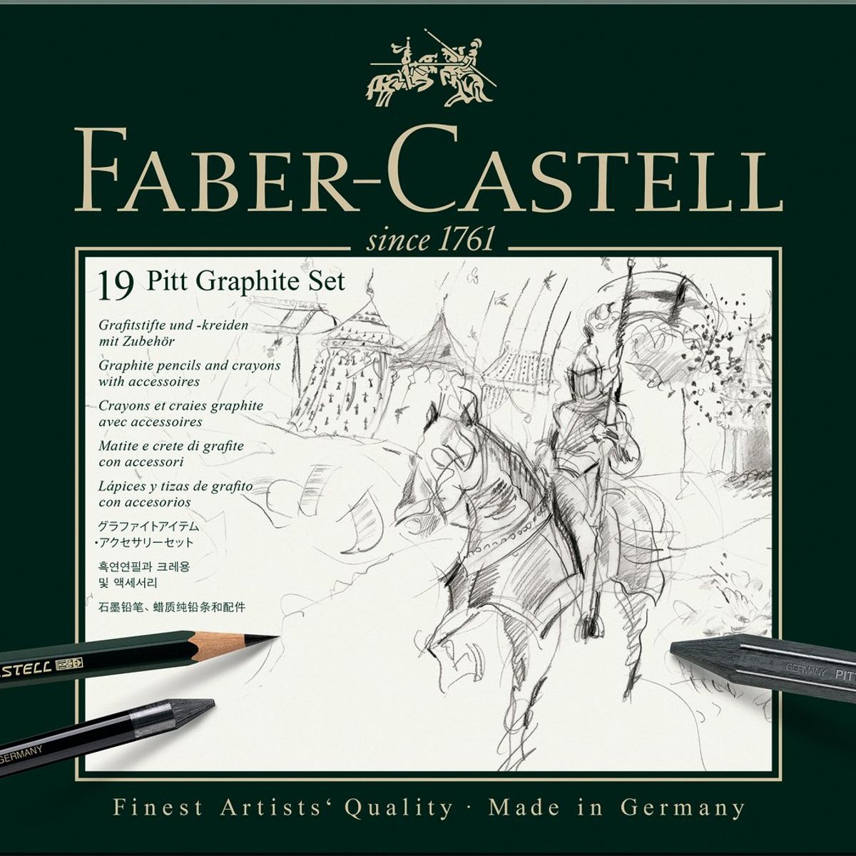 FABER-CASTELL - Lápiz Grafito Pitt Estuche De Metal Faber-Castell x19 uds.