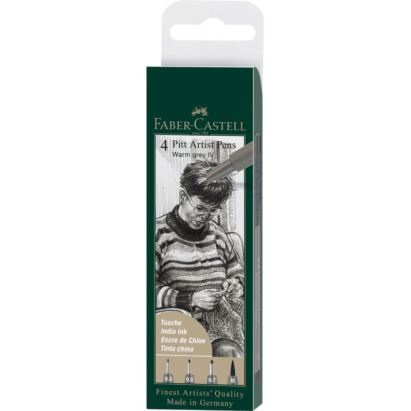 FABER-CASTELL - Rotuladores Pitt Artist Faber-Castell x4 uds. Gris Cálido