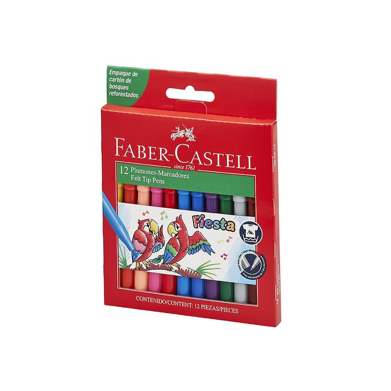 FABER-CASTELL - Marcadores Fiesta Faber-Castell x12 Colores