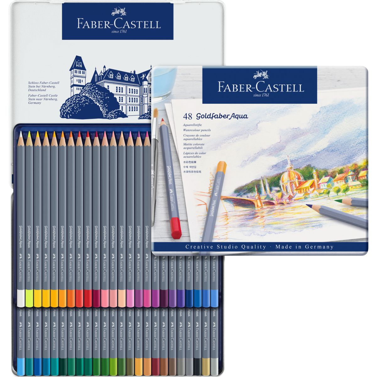 FABER-CASTELL - Lápiz Acuarelable Goldfaber Lata Faber-Castell x48 Colores