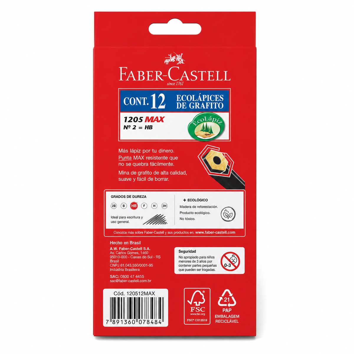 FABER-CASTELL - Lápiz Grafito Eco 1205 Faber-Castell x12 uds.