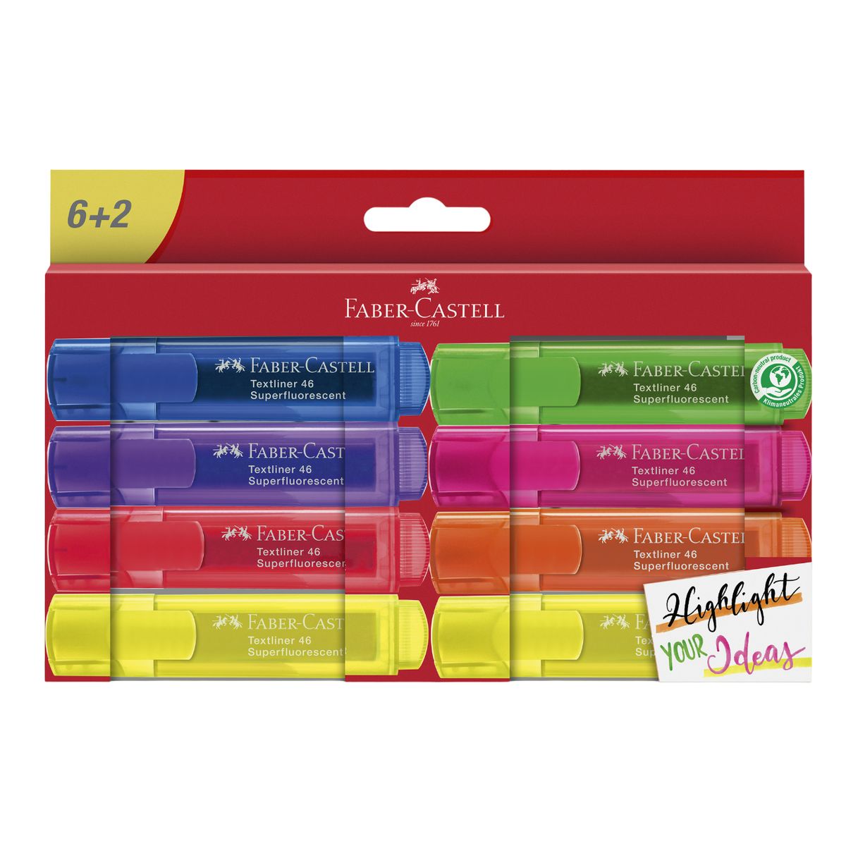 FABER-CASTELL - Destacador 46 Super Fluor Faber-Castell x8 Colores